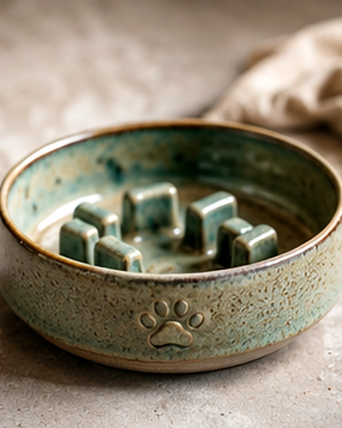 Slow Feeder Ceramic Dog Bowl